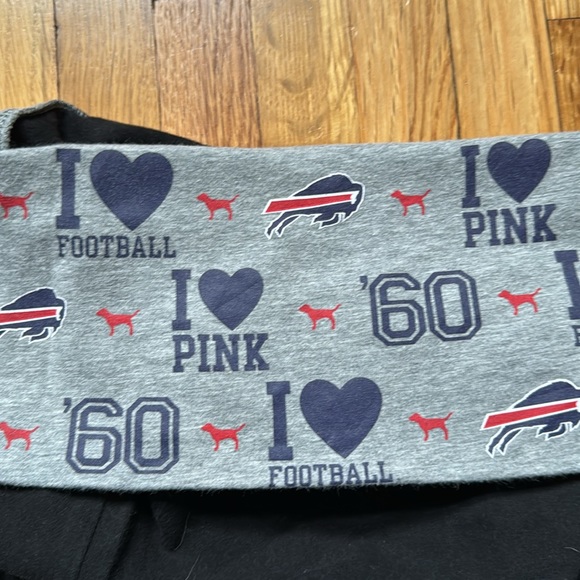 VS Pink X NFL Buffalo Bills Black Foldover flared leggings. Size Small EUC - Picture 4 of 4